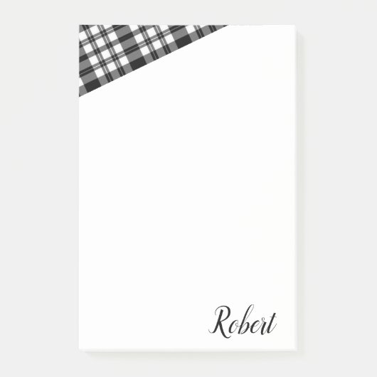 Post-it Notes Wit en Zwart Geruit (Voorkant)