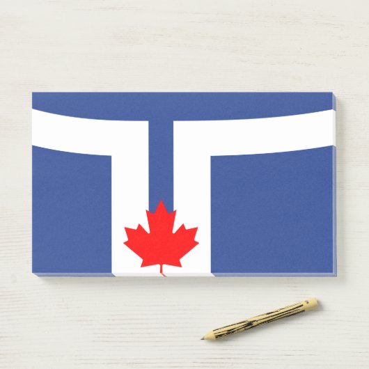 Post-it® Notes with flag of Toronto, Canada (Sur un bureau)