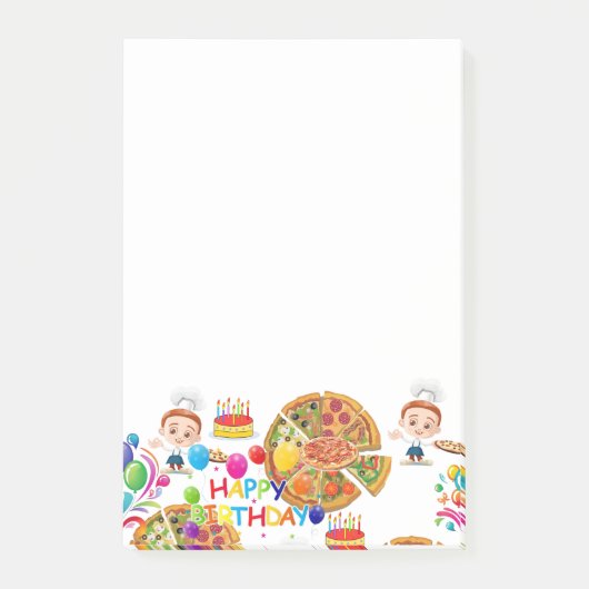 Post-it Notities Happy Birthday Pizza Post-it® Notes (Voorkant)