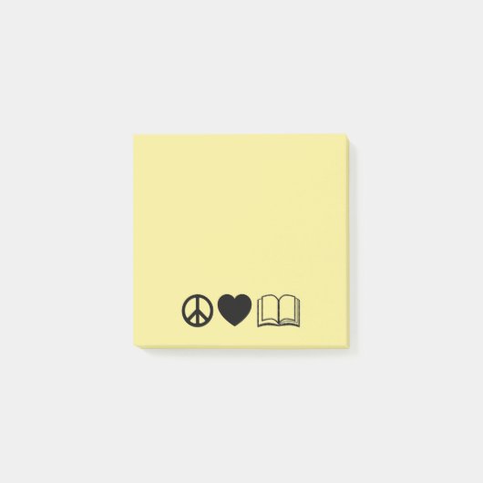 Post-it-notities voor vrede, liefde en boeken post-it® notes (Voorkant)