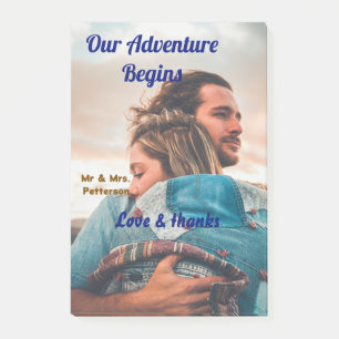 Post-it® Notre aventure commence ajoutez photo de couple am