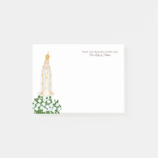 Post-it® Notre-Dame de Fatima et roses blanches (Devant)