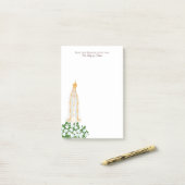 Post-it® Notre-Dame de Fatima et roses blanches (Sur un bureau)