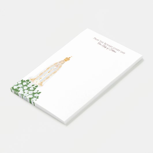 Post-it® Notre-Dame de Fatima et roses blanches (Incliné)