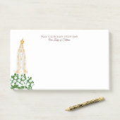 Post-it® Notre-Dame de Fatima et roses blanches (Sur un bureau)