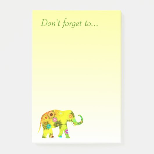 Post-it® N'oubliez pas… avec le bel éléphant (Devant)