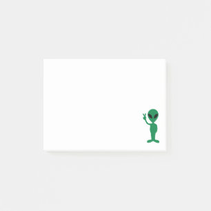 Post-it® Nous venons en petite silhouette d'alien d'homme