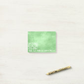 Post-it® Nouveau Mariage Favor Merci Chalkboard Lemon Green (Sur un bureau)
