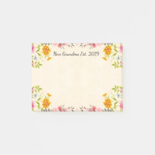 Post-it® Nouvel est de grand-maman. 2019 floraux vintages