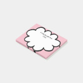 Post-it® Nuage mignon Message personnalisé Nom Rose (Incliné)