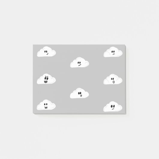 Post-it® nuages avec le gris de visages (2) (Devant)