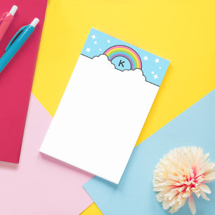 Post-it® Nuages et Étoiles Arc-en-ciel Monogramme
