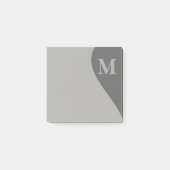 Post-it® Nuances de gris avec monogramme (Devant)