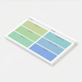 Post-it® Nuances de vert & bleu Organisateur quotidien (Incliné)