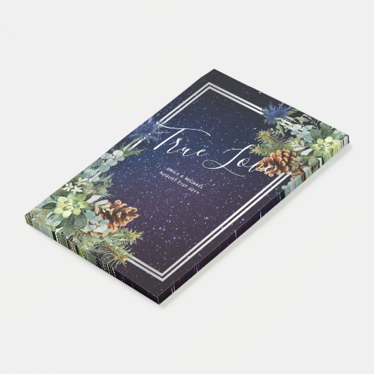 Post-it® Nuit étoilée Eucalyptus bleu chardon hiverMariage (Incliné)