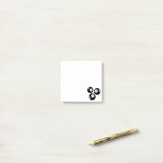 Post-it® Numéro Chanceux 111 Boules Noires (Sur un bureau)