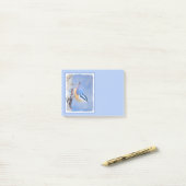 Post-it® Nuthatch à poitrine rouge Peinture d'art original  (Sur un bureau)
