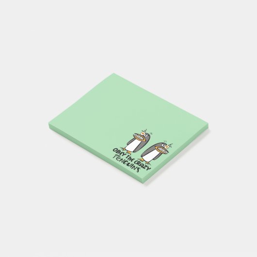 Post-it® Obéissez la conception graphique de pingouins fous (Incliné)