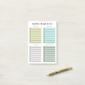 Post-it® Objets organisés pour faire Blue Olive Grey (Sur un bureau)