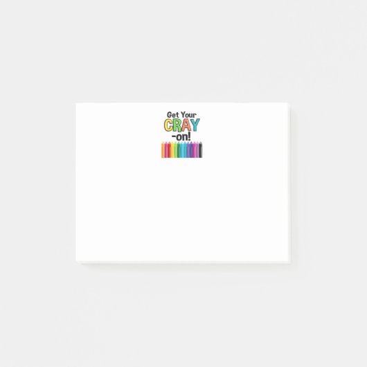 Post-it® Obtenez votre Cray On Rainbow Crazy Crayon Art Tea (Devant)