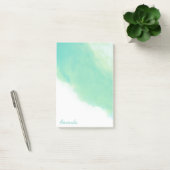 Post-it® Océan Aqua Blue Aquarelle Abstraite avec Monogramm (Bureau)