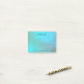 Post-it® Ocean Blue Metallic Name Web Numéro de téléphone (Sur un bureau)
