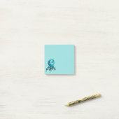 Post-it® Octopus Bleu Cute - Kawaii Cartoon (Sur un bureau)