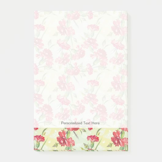 Post-it® Oeillets rouges sur le vert avec des papillons (Devant)