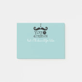 Post-it® Oeuf Robin noir Humour Moustache bleu (Devant)
