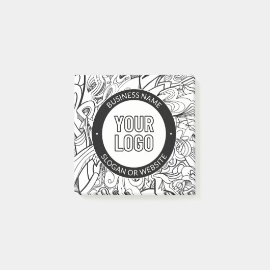 Post-it® OEuvre de ligne moderne et votre logo avec texte m (Devant)