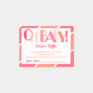Post-it® Oh Baby Girl Coral Moderne Typographie Déchets Raf