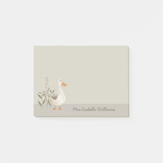 Post-it® Oie d'aquarelle mignonne personnalisable (Devant)