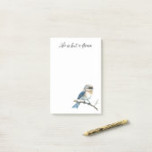 Post-it® Oiseau bleu sur une branche d'arbre (Sur un bureau)