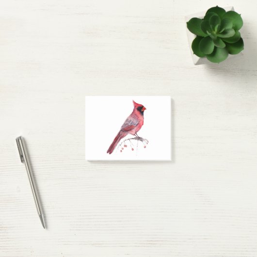 Post-it® Oiseau cardinal rouge (Bureau)