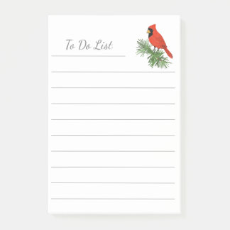 Post-it® Oiseau cardinal rouge sur pin