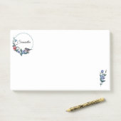 Post-it® Oiseau de fleurs personnalisé (Sur un bureau)