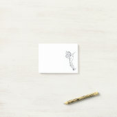 Post-it® Oiseau de Humming minimaliste (Sur un bureau)