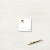 Post-it® Oiseau de poulet à capuchon noir (Sur un bureau)