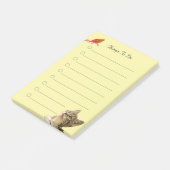 Post-it® Oiseau et chat sur les choses à faire en jaune (Incliné)