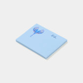 Post-it® Oiseaux bleus pâles en forme de coeur (Incliné)