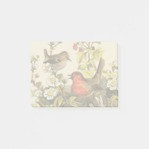 Post-it® Oiseaux chanteurs Robin printanier vintage Botaniq