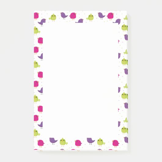 Post-it® Oiseaux colorés mignons (Devant)