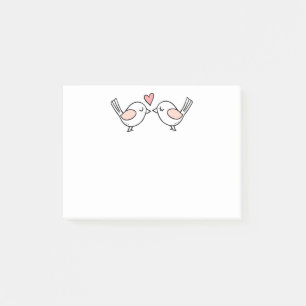 Post-it® Oiseaux d'amour mignons Rose Blanc Colombe de dess