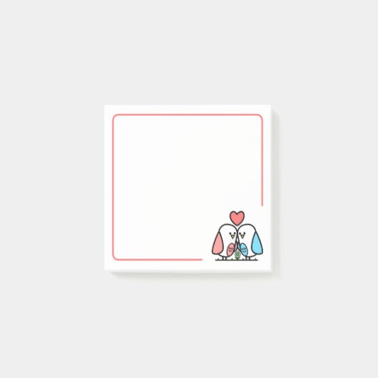 Post-it® Oiseaux De Loisirs Roses Et Bleus (Devant)