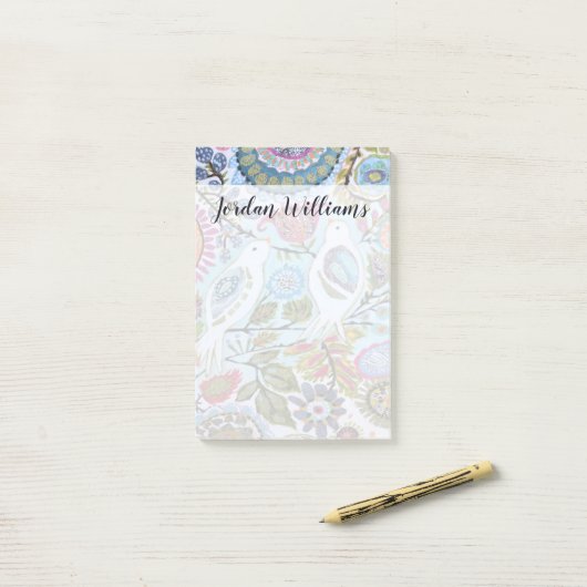 Post-it® Oiseaux de papier I (Sur un bureau)