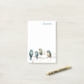 Post-it® Oiseaux lunaires sur Branches Élégance intemporell (Sur un bureau)