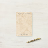 Post-it® Old World Map Ajouter un nom 4x6 (Sur un bureau)