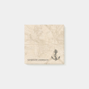 Post-it® Old World Map Ancre nautique Ajouter le nom 3x3