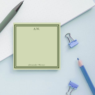 Post-it® Olive Green Monogramme