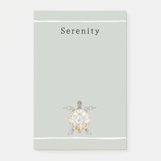 Post-it® Olive Green Sea Turtle Personalized (Devant)